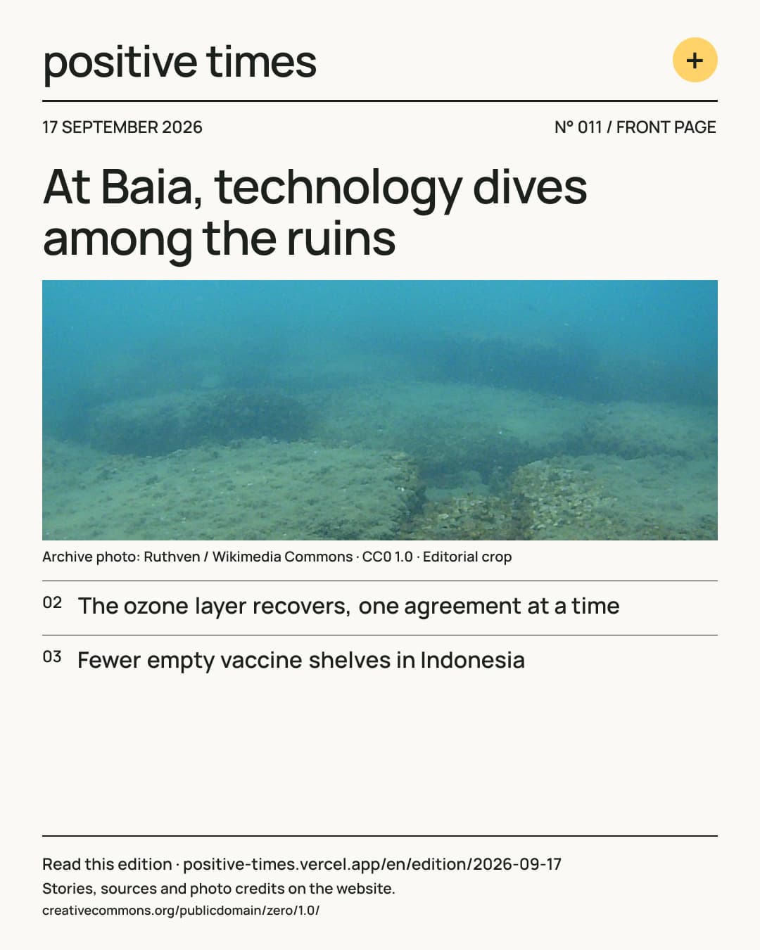 Positive Times front page · 17 September 2026