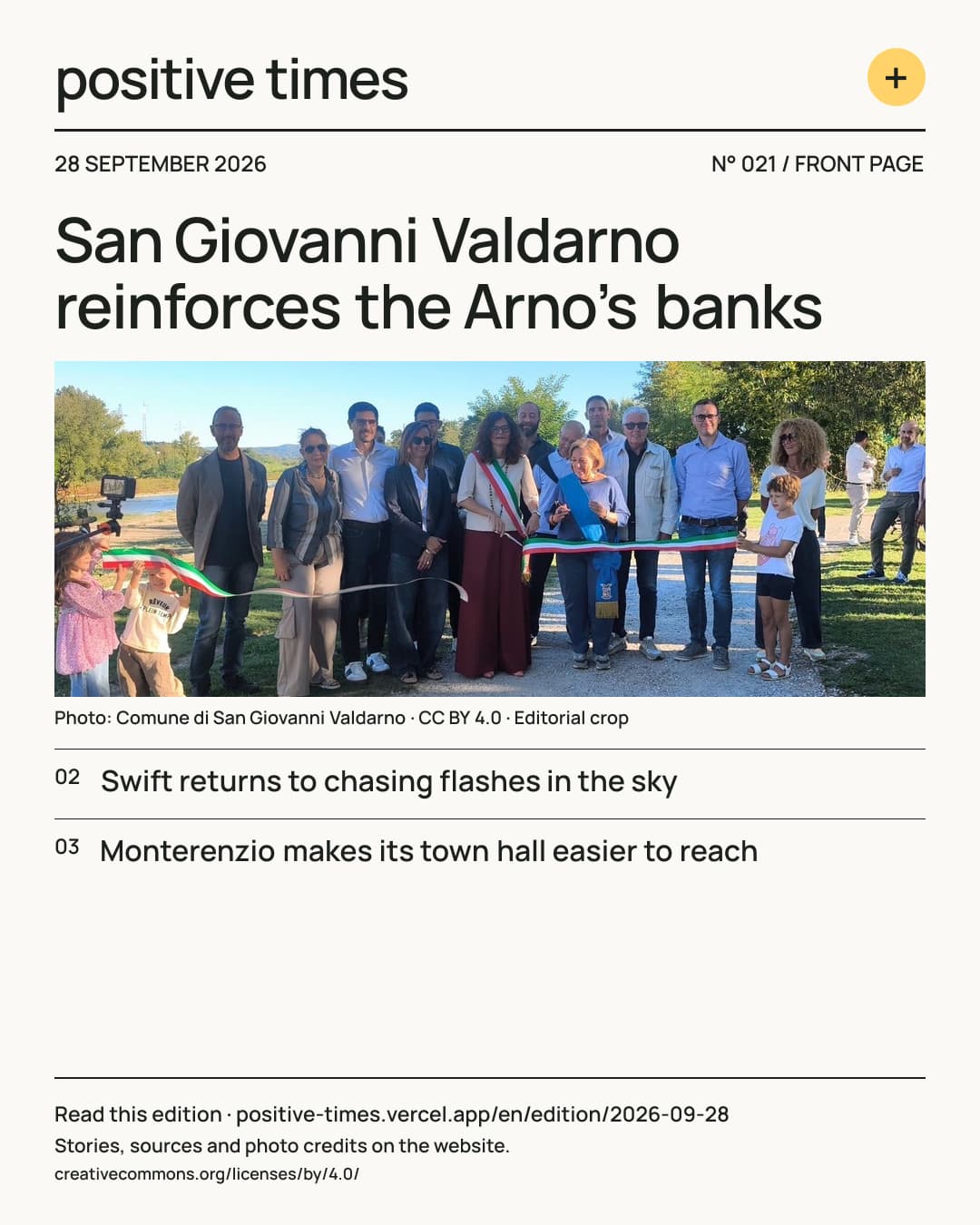 Positive Times front page · 28 September 2026