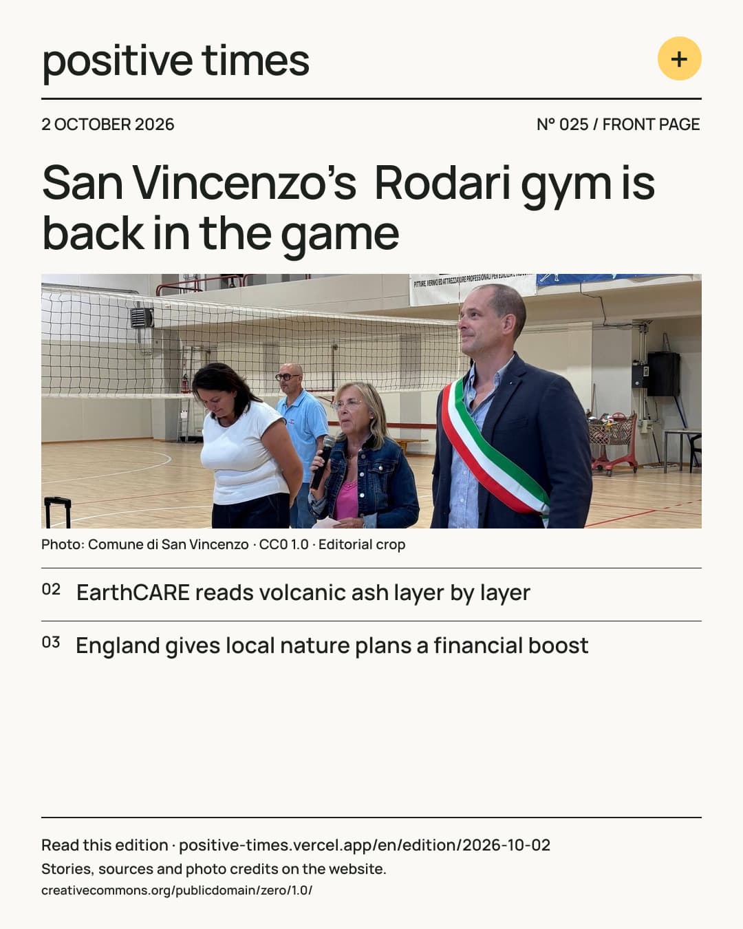 Positive Times front page · 2 October 2026